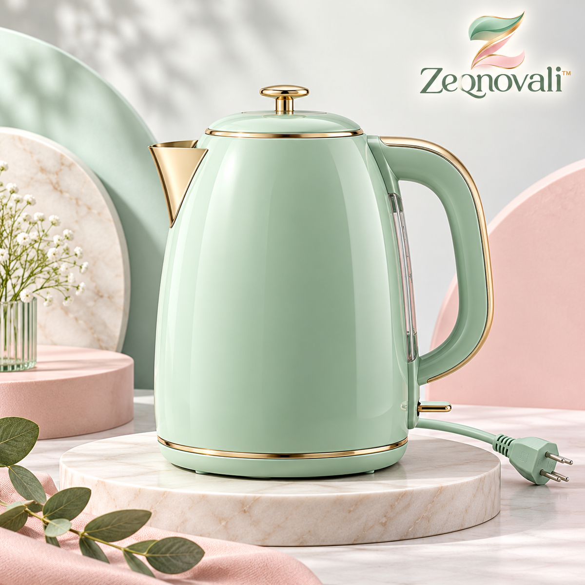 Zeqnovali™ Mint Electric Kettle view 1