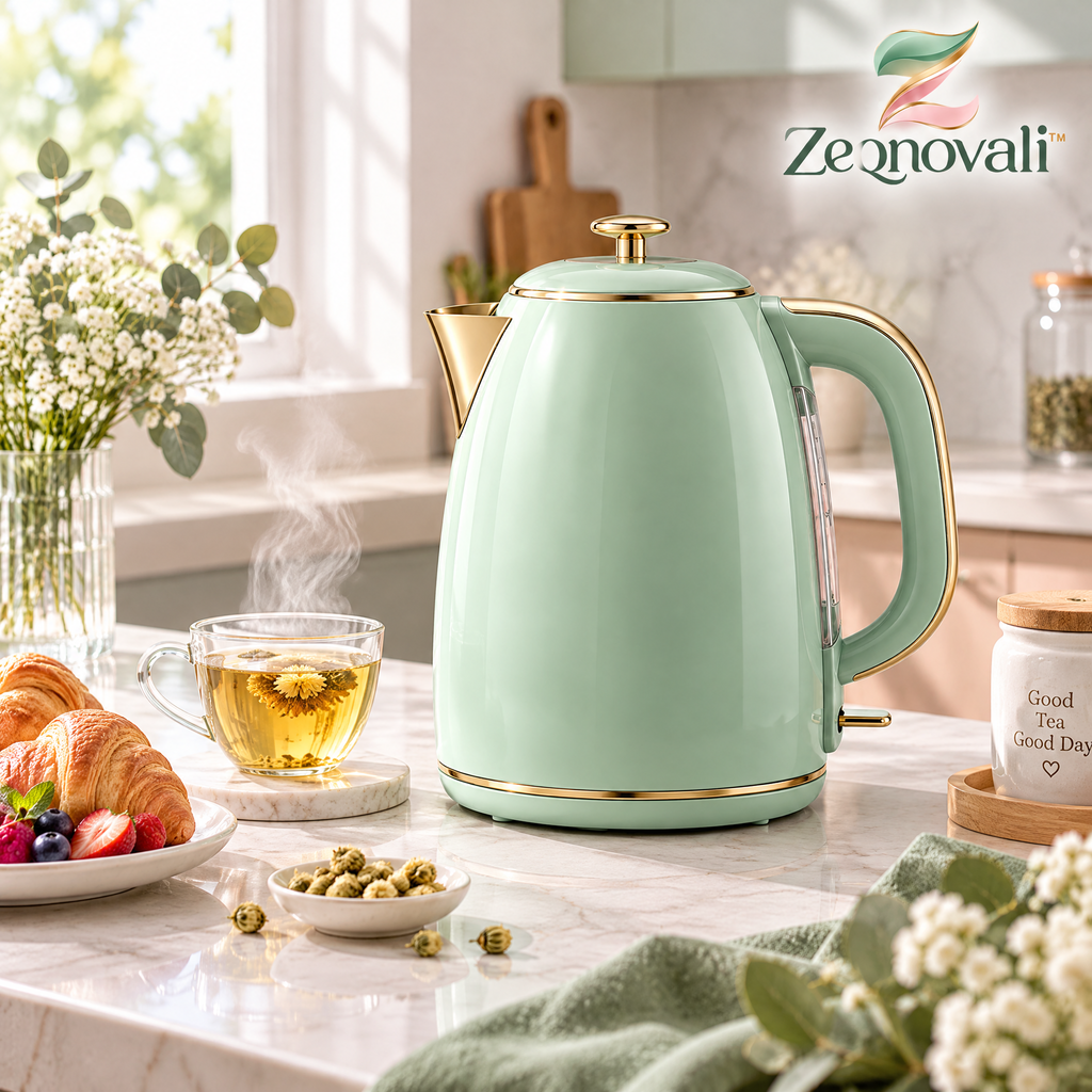 Zeqnovali™ Mint Electric Kettle view 2