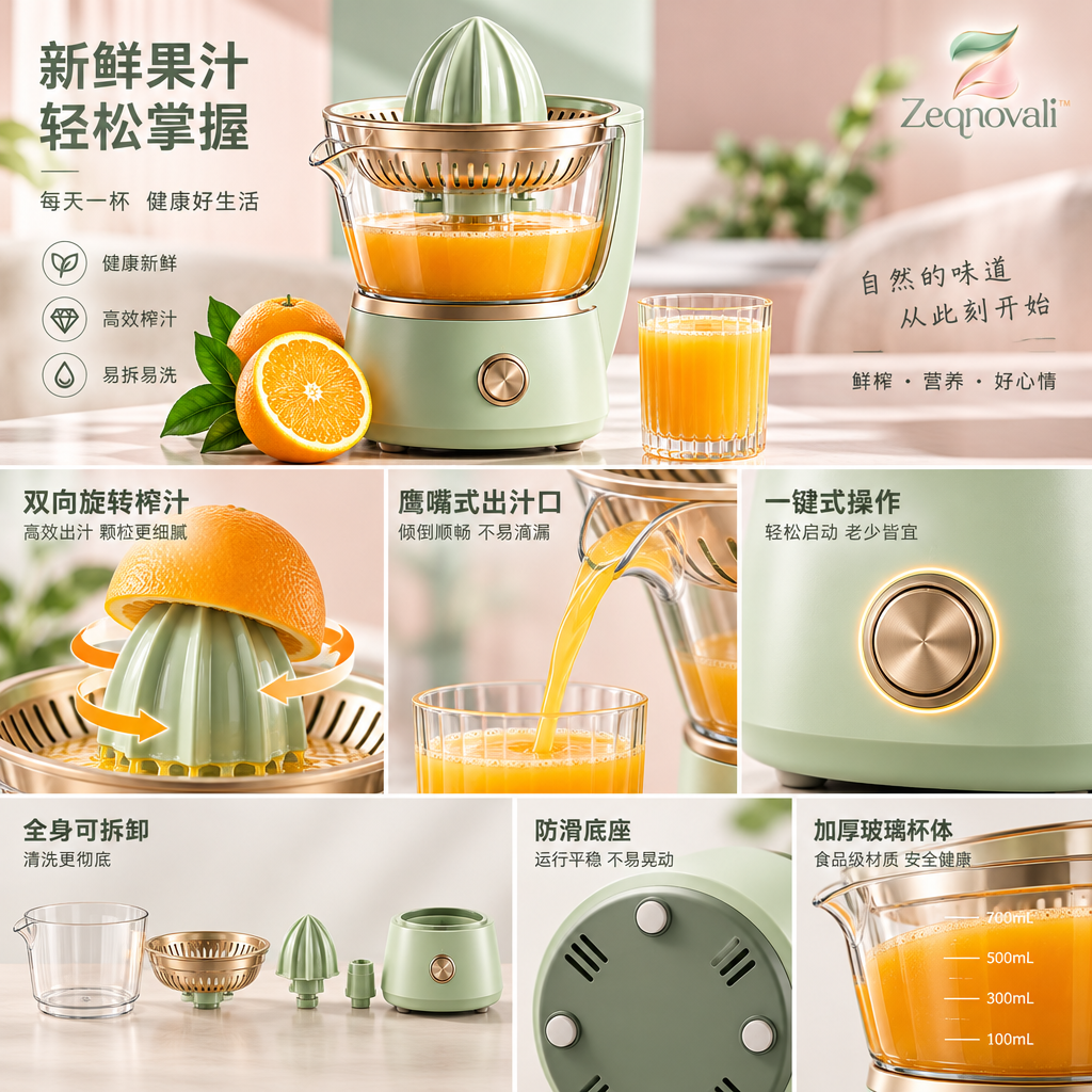 Zeqnovali™ Pistachio Electric Citrus Juicer view 3