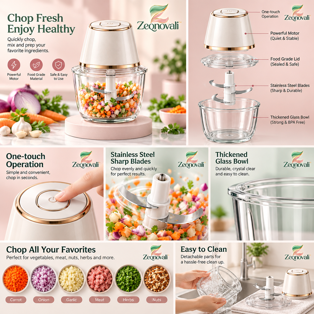 Zeqnovali™ Pearl Electric Food Chopper view 3