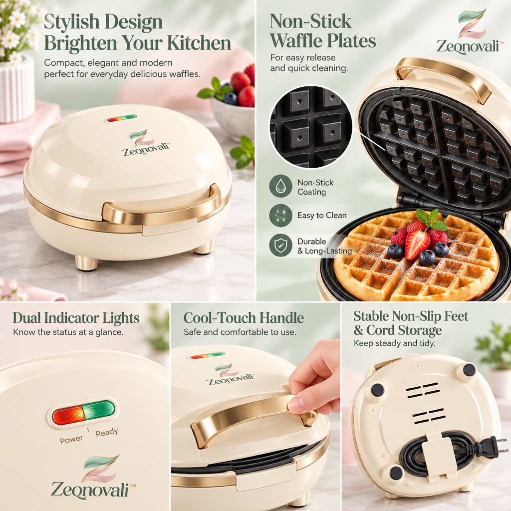 Zeqnovali™ Vanilla Waffle Maker view 3